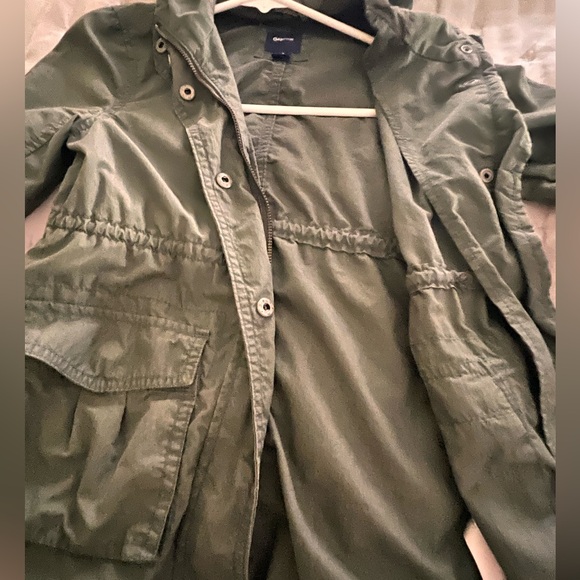 Girls Gap Spring Cotton Parka in Green Rapids sz S (6-7) - Picture 4 of 5